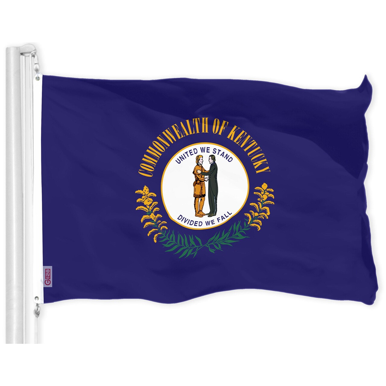 G128 Kentucky KY State Flag | 3x5 Ft | LiteWeave Pro Series Printed 150D Polyester | Indoor/Outdoor, Vibrant Colors, Brass Grommets, Thicker and More Durable Than 100D 75D Polyester